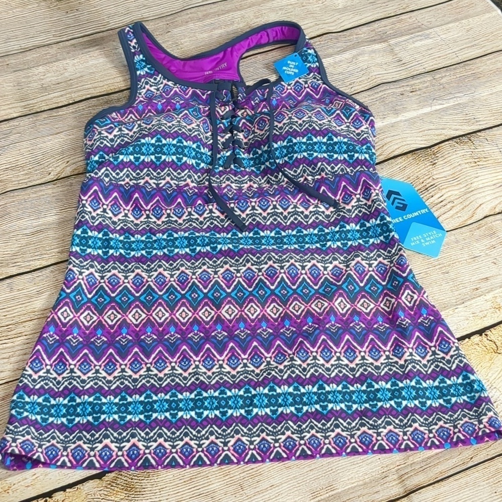 Free country tankini swim top size small